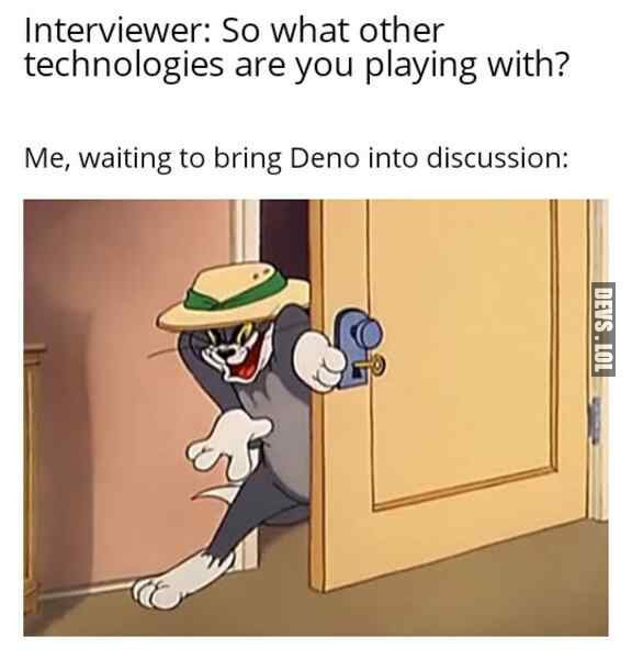 Talking about #Deno with interviewer