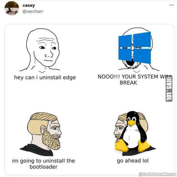 When you try to uninstall something in Windows, compared with Linux