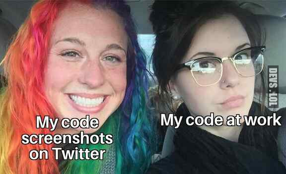 Code screenshots on Twitter